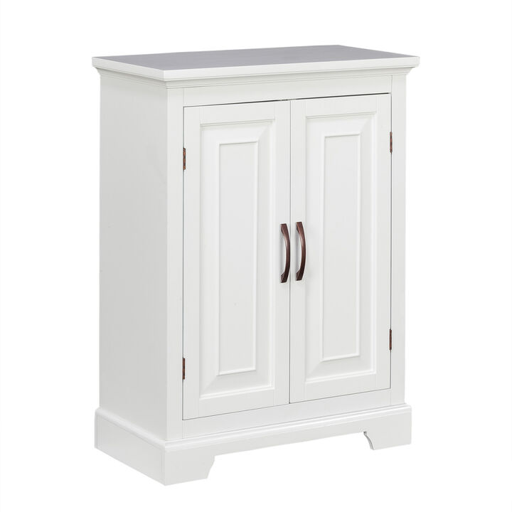 Teamson Home St James Freestanding Floor Cabinet 2 Doors with White Finish