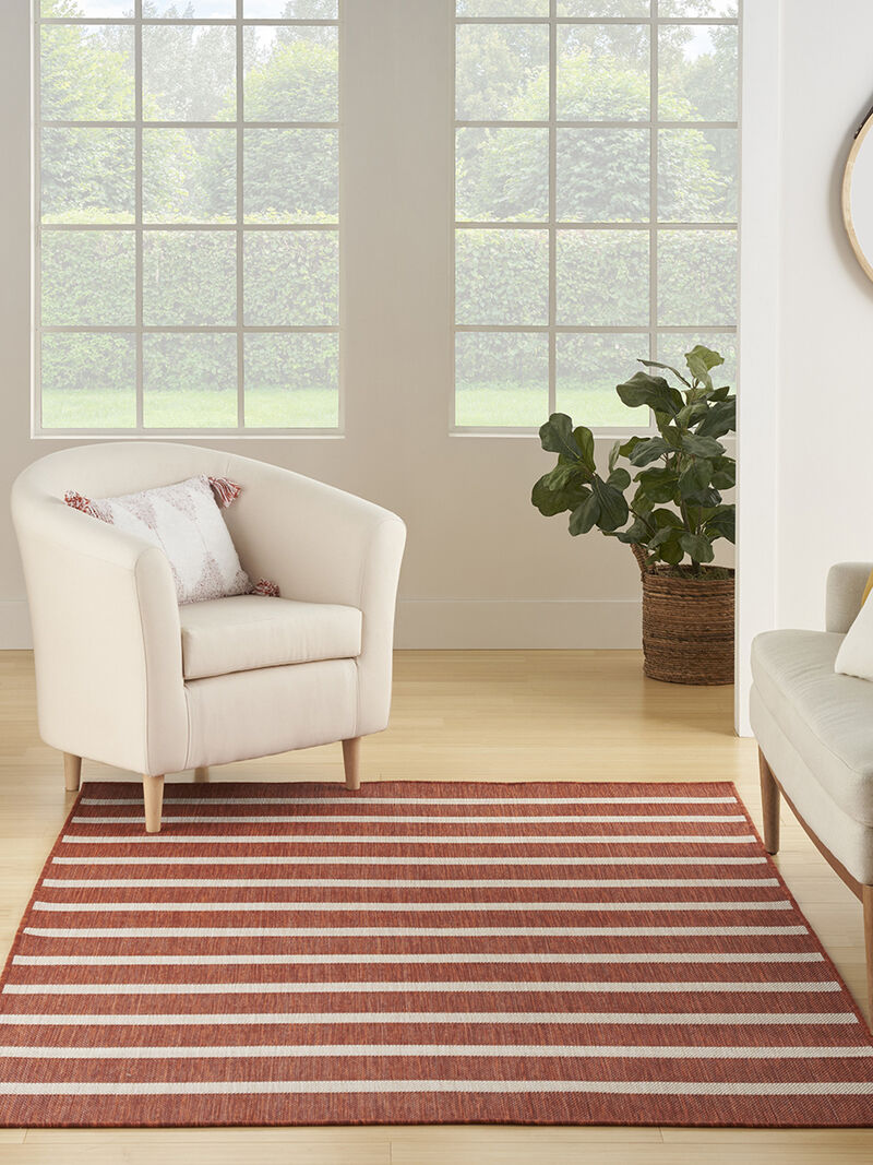 Positano POS03 Terracotta/Ivory 7' x 10' Rug image number 9