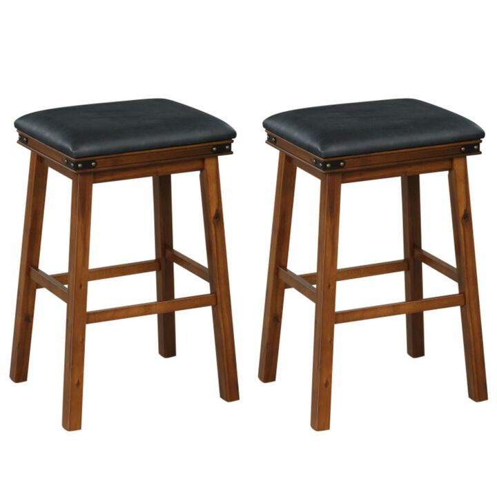 Hivvago Set of 2 24/30 Inch Dining Bar Stool with Rubber Wood