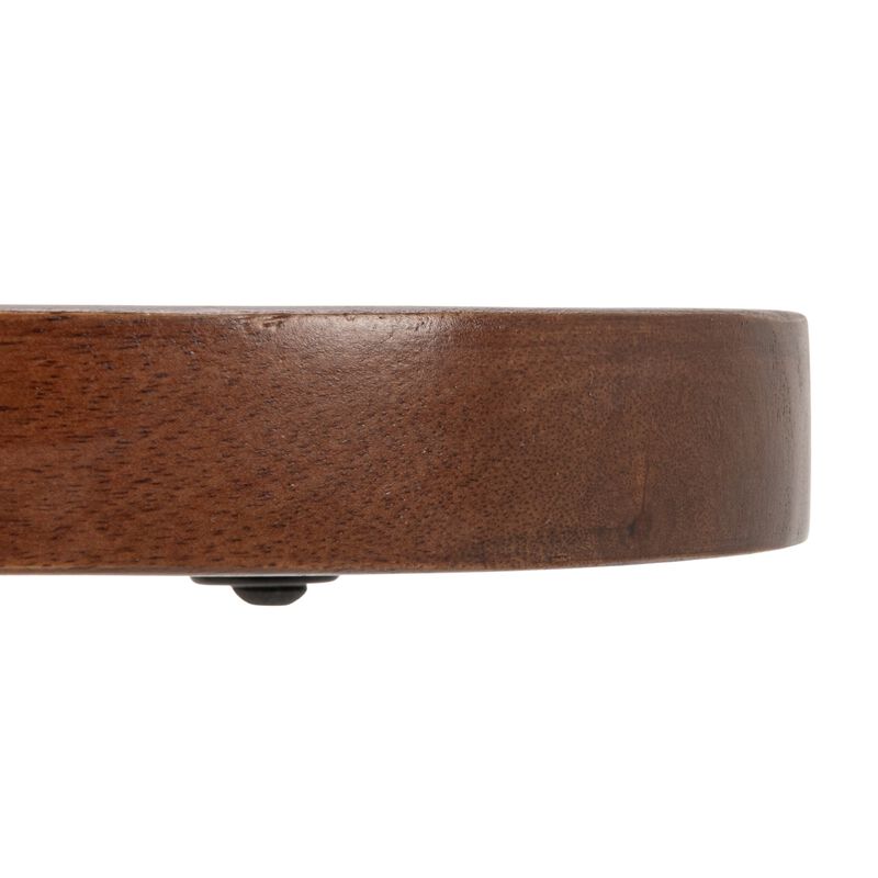 Rowena Interiors Wood and Marble Accent Table with Brass-Finished Stem, White image number 3