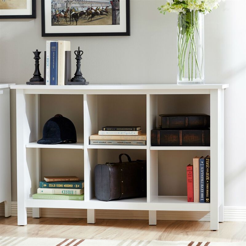 Hivvago Adjustable Shelf 6-Cube Bookcase Storage Unit Sideboard in White