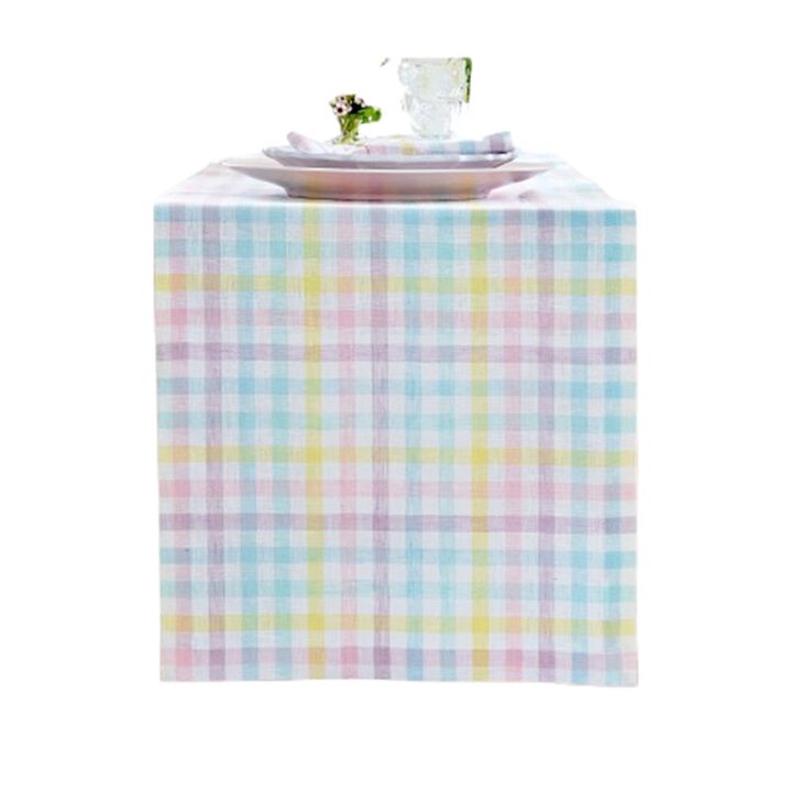 Solino Home 100% Pure Linen Table Runner - Gingham Check