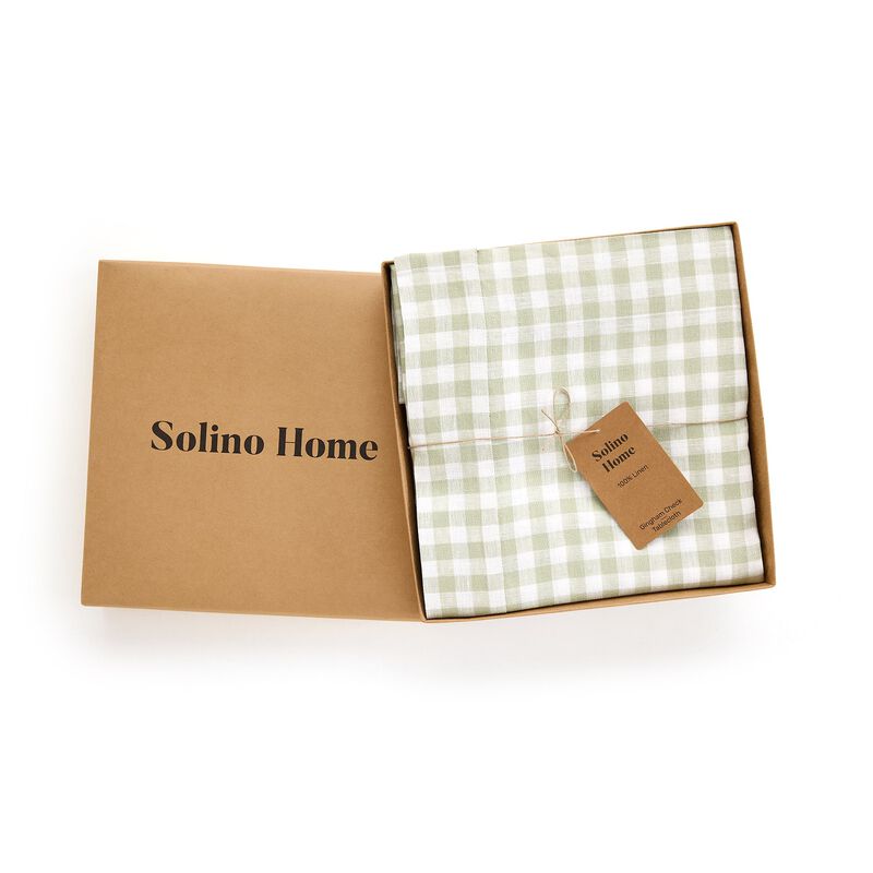 Linen Tablecloth - Gingham Check image number 4