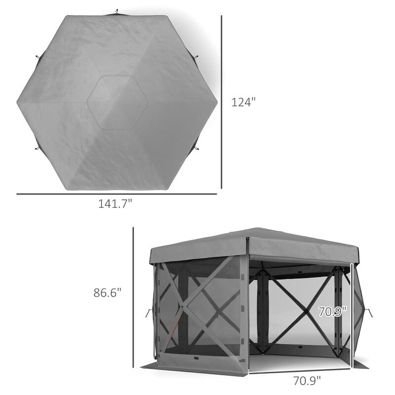 Hivvago Hexagon 12x12 Pop Up Canopy Shelter image number 2