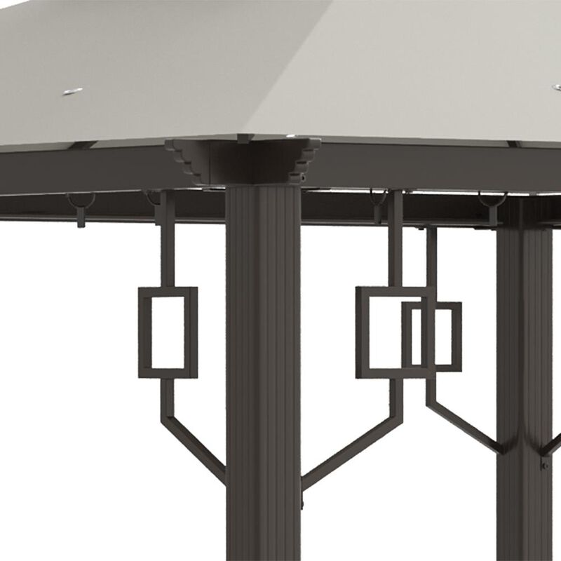 Hivvago 10' x 10' Mesh-Sided Outdoor Gazebo image number 7