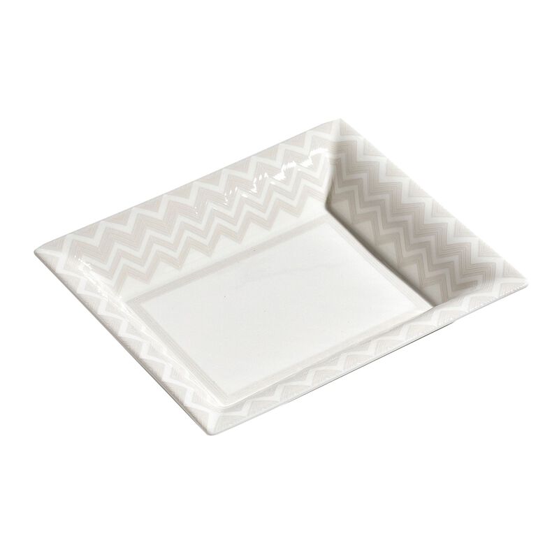 Tray ZIG ZAG WHITE, L 10.83" &times; W 9.17" &times; H 2.13" image number 1
