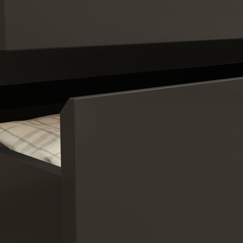 59" L Modern Wood Storage Dresser Chest with 6 Drawers, Double Chest, Anti-Skid Legs & Wide Storage Space for Bedroom, Living Room, Black