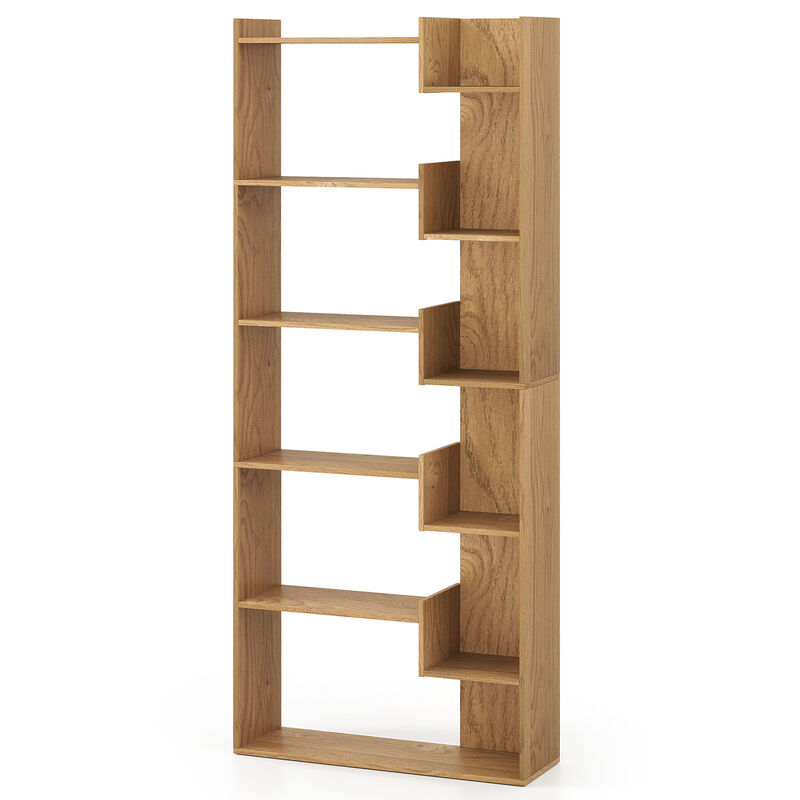 6-Tier Wooden Bookshelf with Open Shelves and 2 Anti-Tipping Kits Included