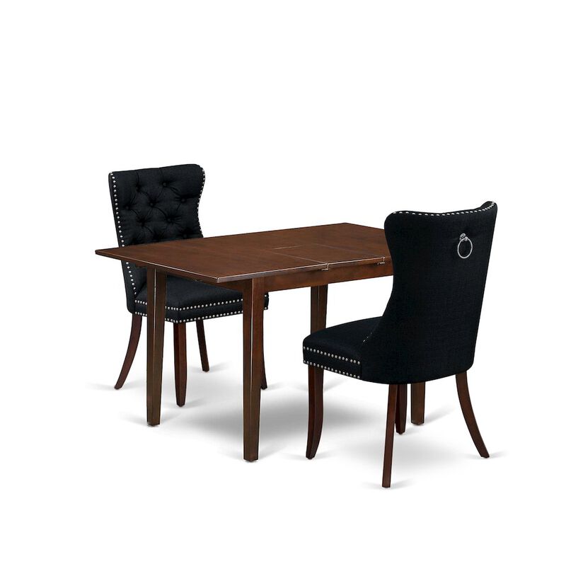 3 Piece Kitchen Set Consists of a Rectangle Dining Table with Butterfly Leaf