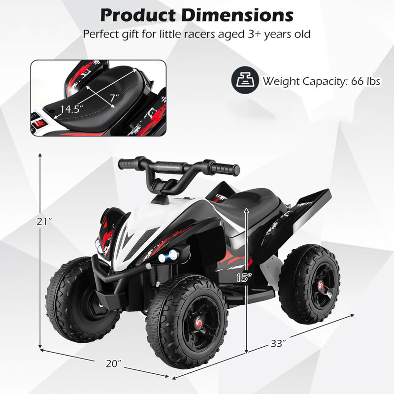 Kids 12V Ride On 4 Wheeler ATV with LED Lights and Speed Control image number 2