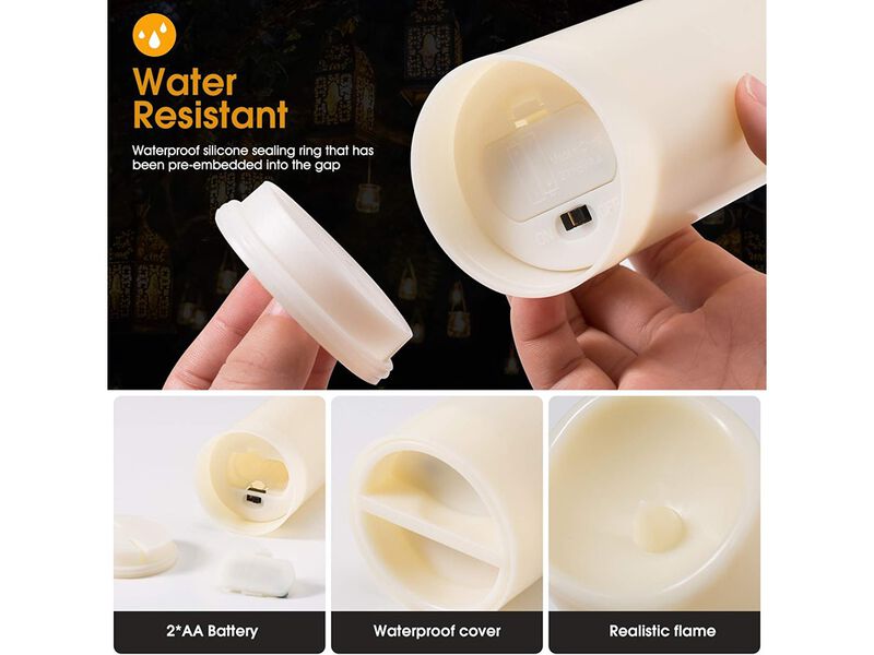 Waterproof Flickering Flameless Candles,Battery Operated Candles image number 3