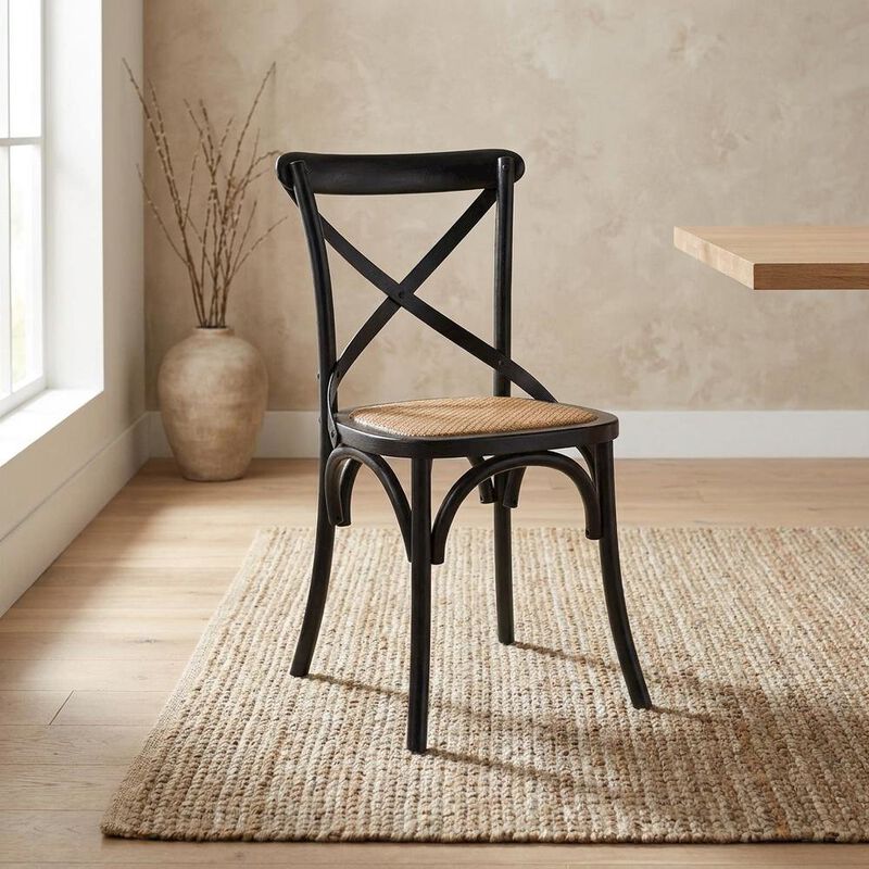 Wood and Rattan Dining Side Chair with Cane Back for Dining Room, Harbor image number 5