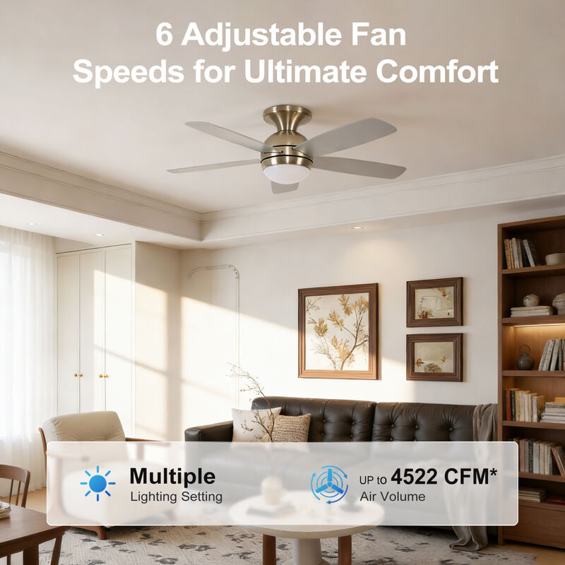 ELEMENT ACE 52 Inch 5 Blade Reversible Ceiling Fan With Dimmable LED Light Kit and Remote Control image number 9