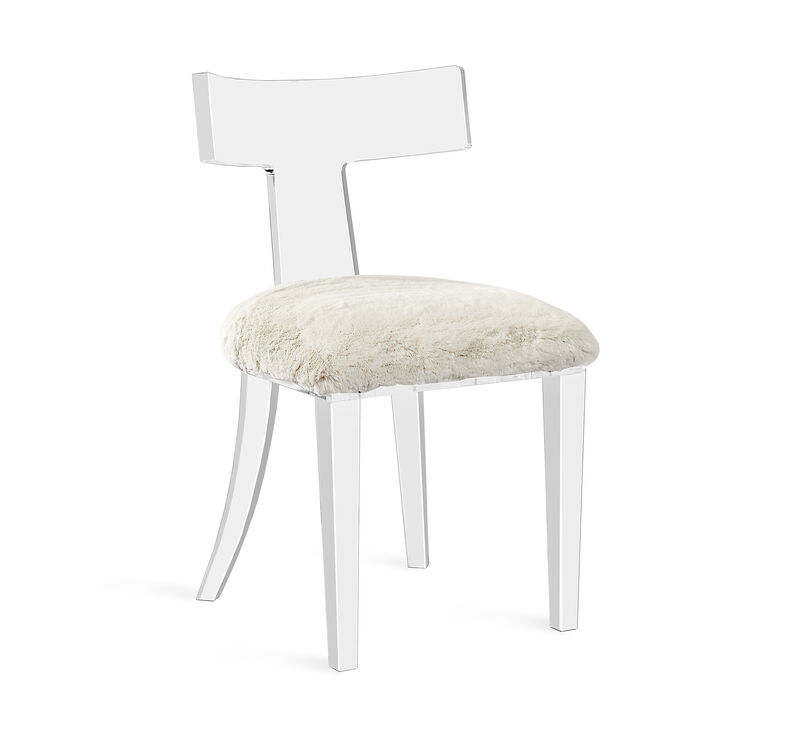 Tristan Klismos Chair - Ivory Sheepskin