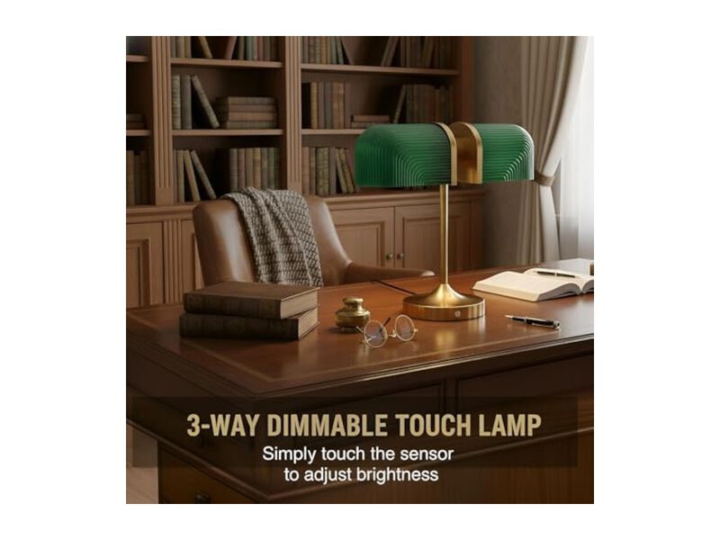 Dimmable Touch Control Vintage Glass Desk Lamp For Living Room Bedroom image number 1