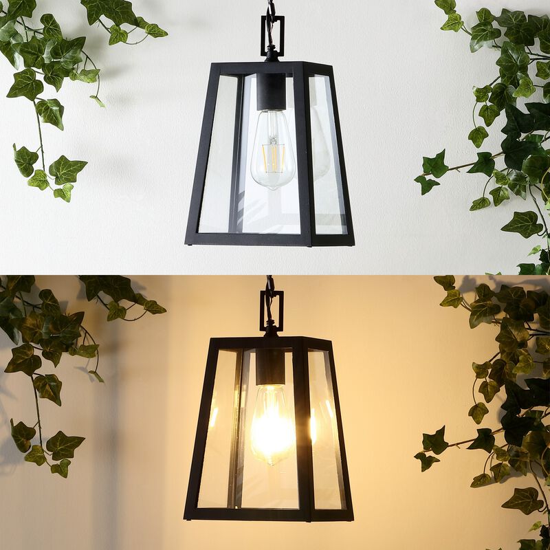 Glendale 6.75" 1-Light Farmhouse Industrial Iron/Glass Outdoor LED Pendant