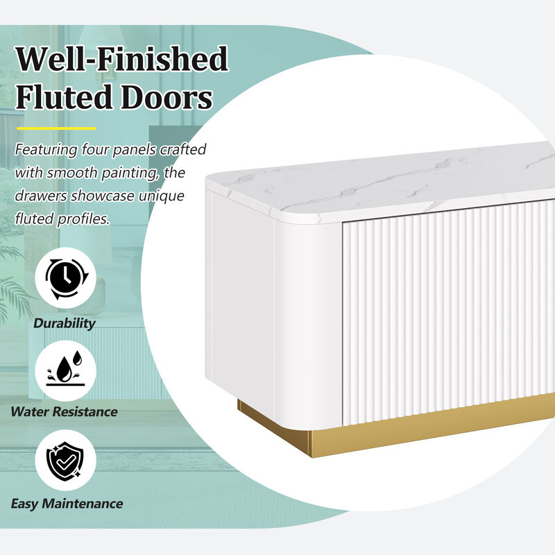 Merax Luxury Fluted TV Stand for TVs
