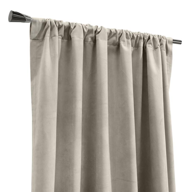 Thermalogic Seren Classic Velvet Room Darkening Dual Header Energy Efficient Curtain Panel Oyster