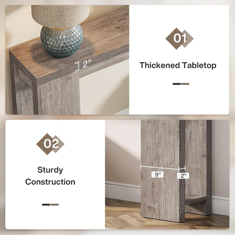 Tribesigns Farmhouse Wood Console Table image number 7