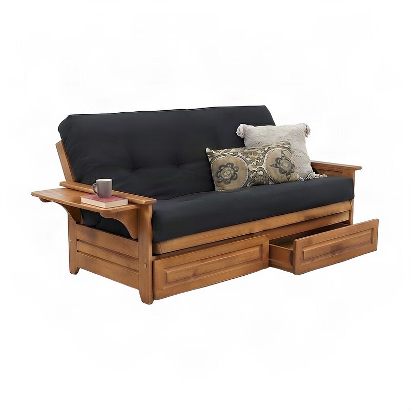 Phoenix Frame-Barbados Finish-Suede Black Mattress-Storage Drawers image number 0