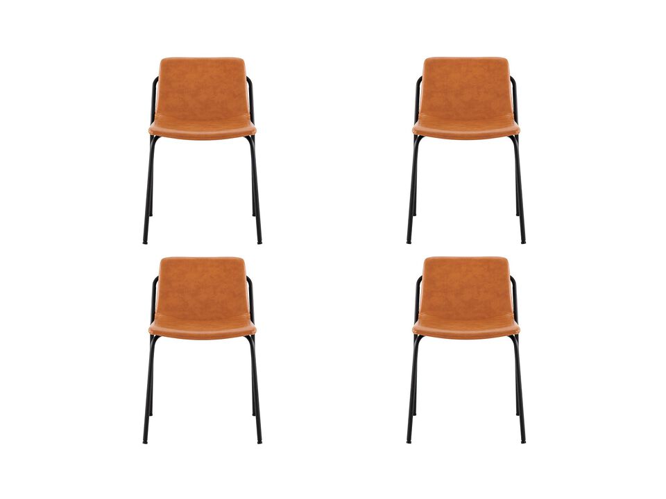 Modern PU Leather Metal Dining Chair, Set of 4