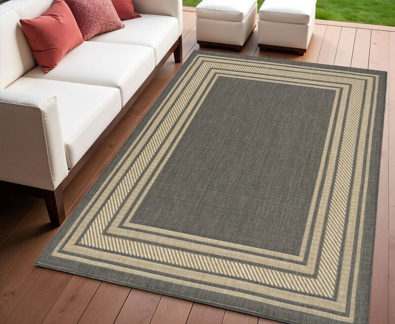 HomeRoots Geometric Indoor Outdoor Area Rug image number 1