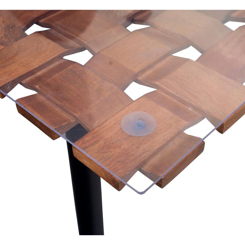 Carolina Living Waverly Dining Table - Honey Gold/Black