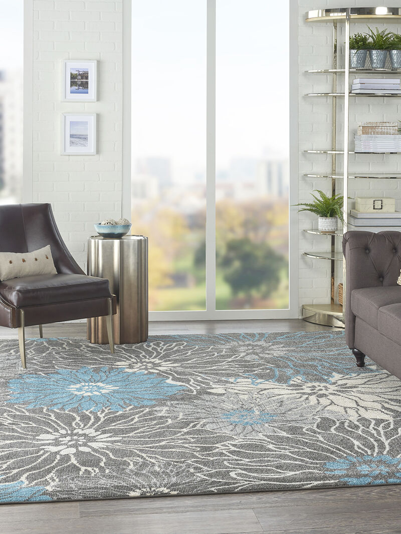 Passion PSN17 Chracoal/Blue 6'7" x 9'6" Rug image number 3
