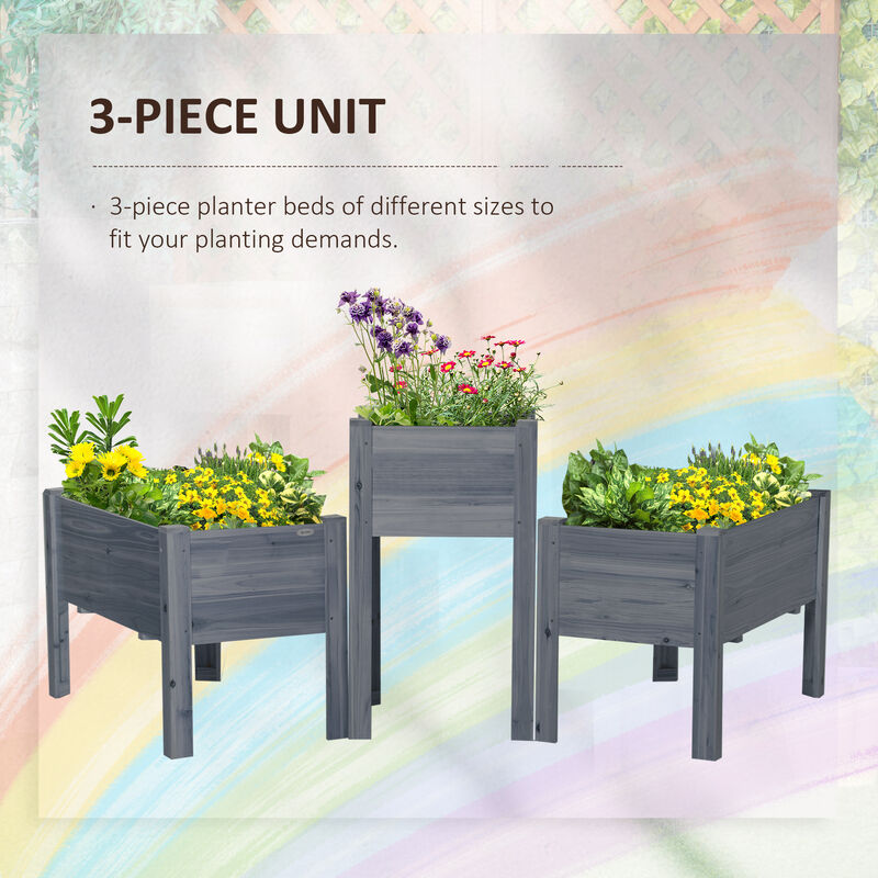 Hivvago 3-Piece Raised Garden Bed Set with Liner image number 3