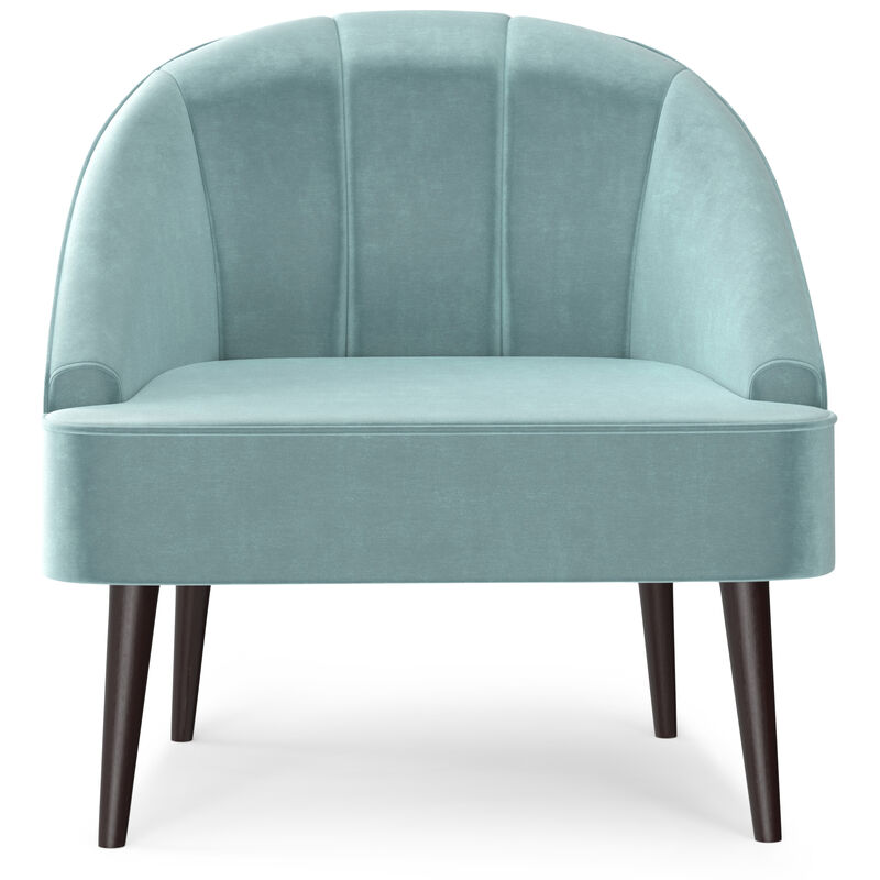 Harrah 33 inch Wide Contemporary Accent Chair in Seafoam Blue Velvet fabric