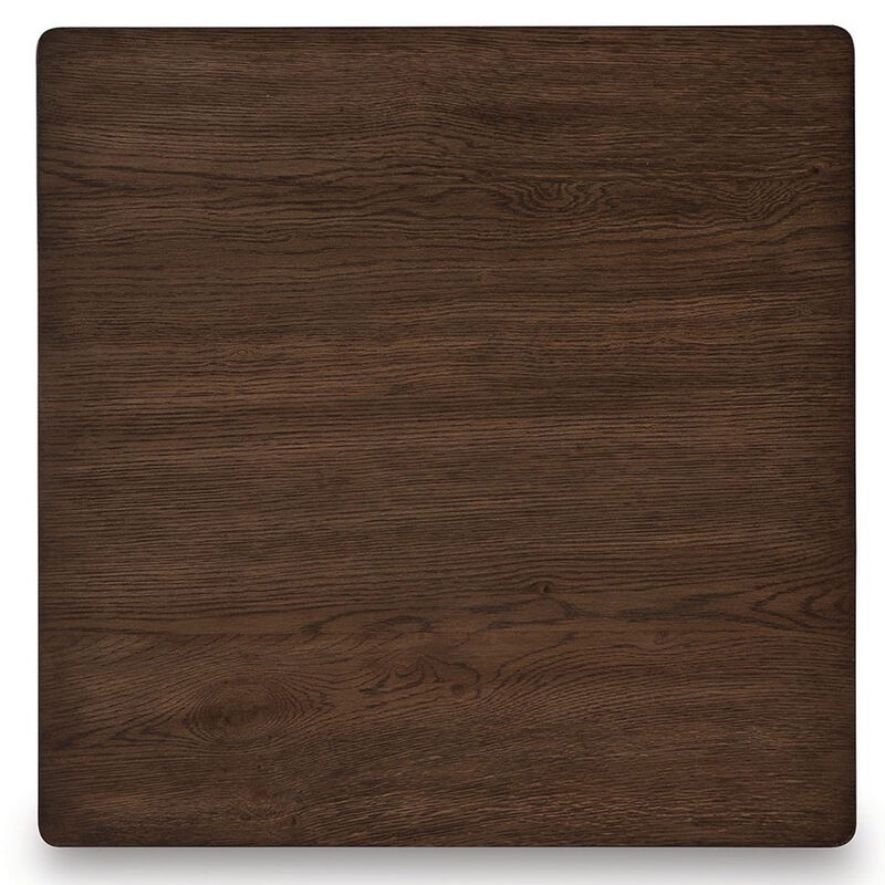 Reem Side End Table, Square Geometric Hourglass, 28 Inch Dark Brown image number 3