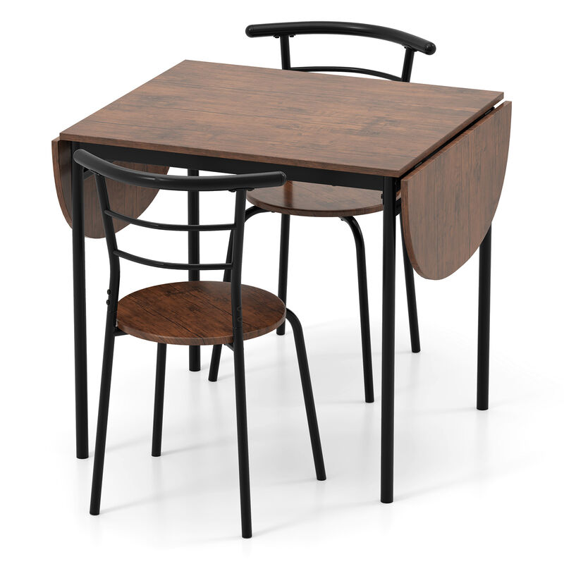 Modern 3-Piece Bistro Table Set &ndash; Table with 2 Matching Chairs for Small Spaces