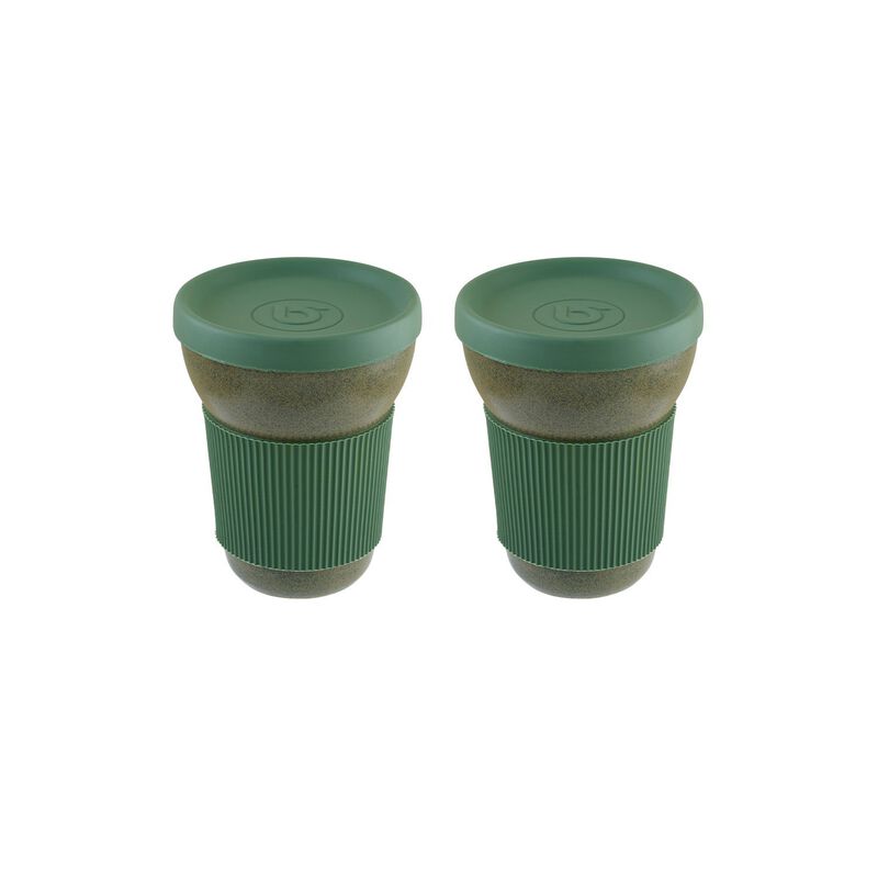 Gloire dia.3.75" h:4.75" 12 oz. Round Green Porcelain Mug (Set of 2) image number 0