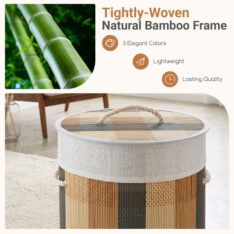 13.2 Gallon Laundry Hamper with Washable Removable Liner and Lid image number 4