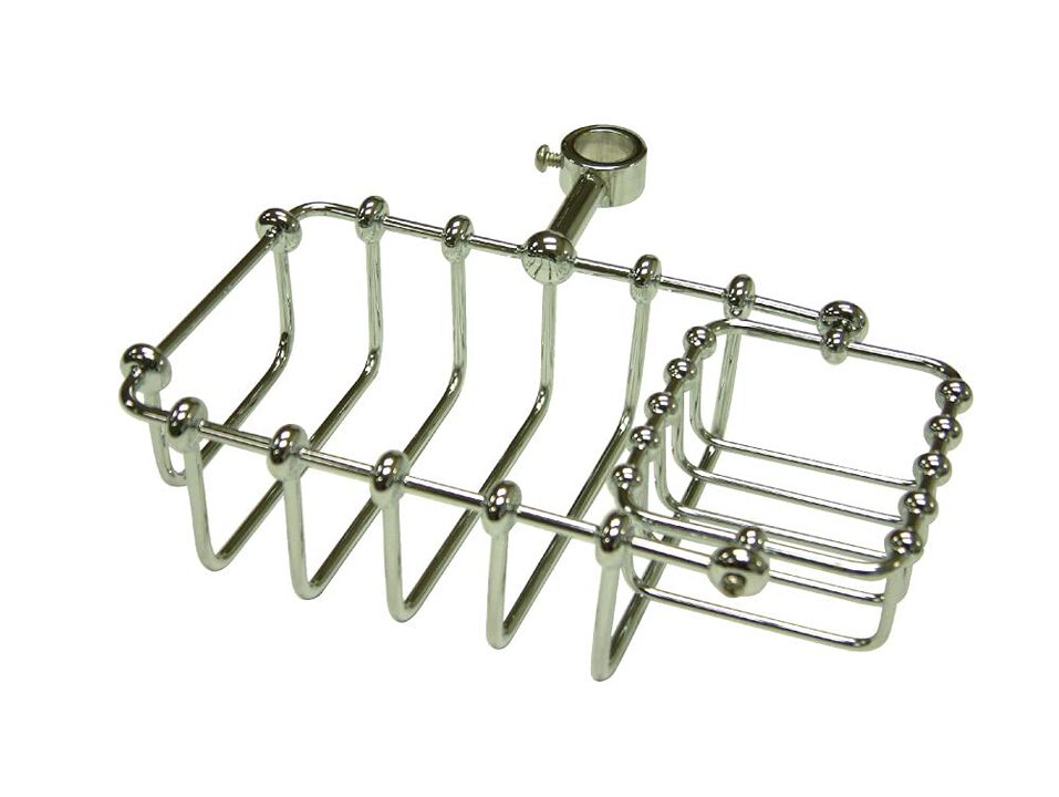 Kingston BrassKingston Brass CC2141 7-Inch Riser Mount Soap Basket for Clawfoot Tubs, Polished Chrome