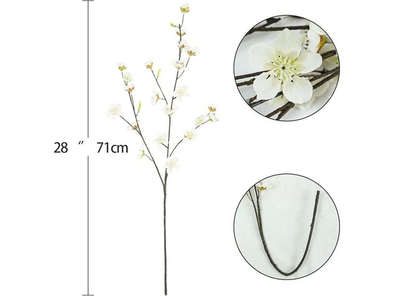 4 Piece White Artificial Greenery Stems Vase Filler Cherry image number 2