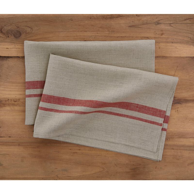 Linen Kitchen Towels - French Stripe image number 1