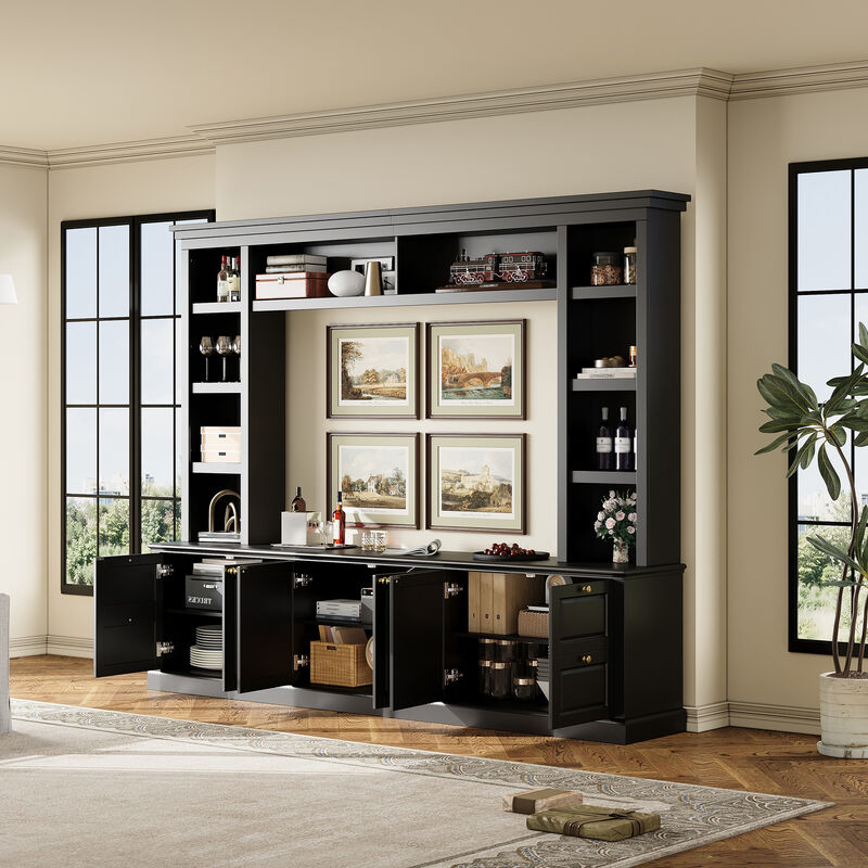 Merax Multifunctional TV Stand for 70" TVs with 3 Adjustable Shelves &ndash; Wine Rack image number 2