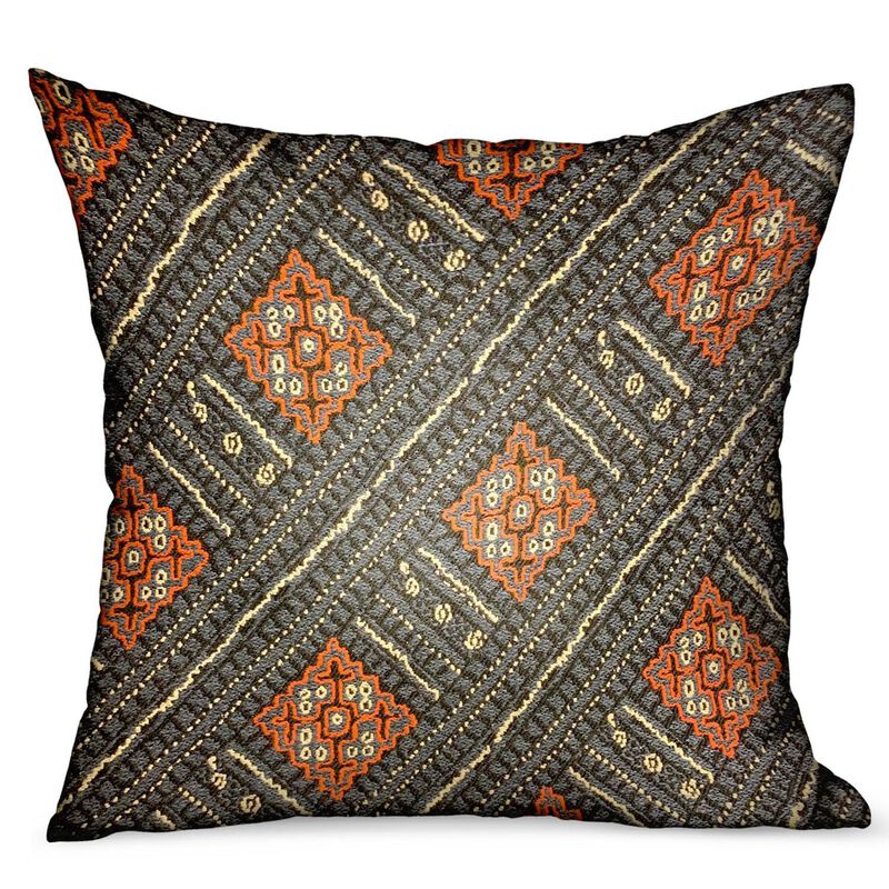 Plutus Brands Cobalt Lattice Blue Geometric Luxury Outdoor/Indoor Throw Pillow image number 0