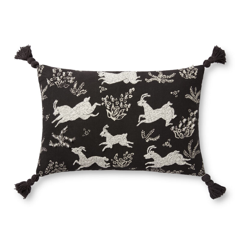 PLL0027 Black/Ivory 13"x21" Poly Pillow