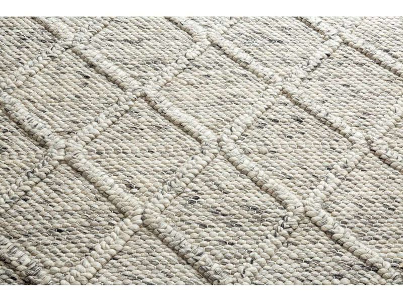 Ella Grey Marble Lattice Wool Rug image number 4