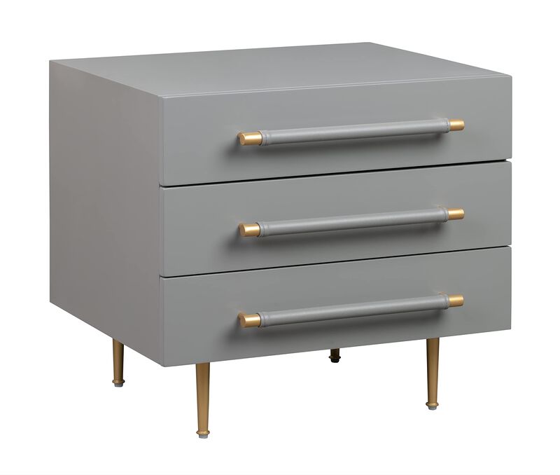 Casafoyer Trident Grey Nightstand image number 4