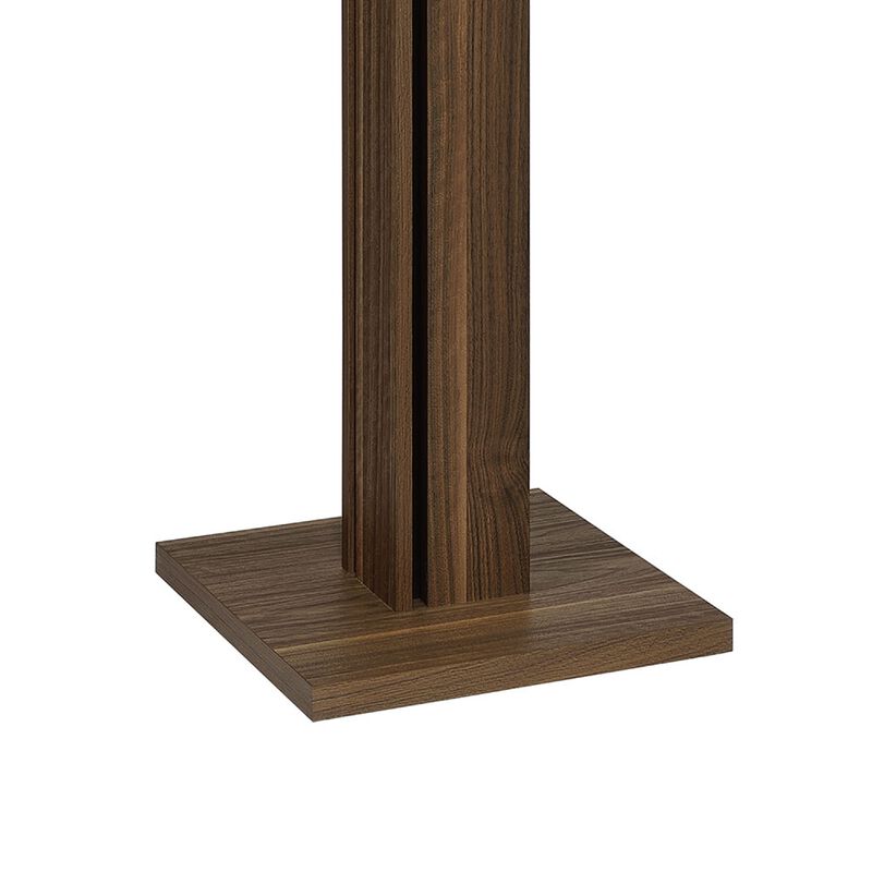 Rinki Coat Rack, 8 Metal Hooks w Wood Caps, Walnut Brown Plinth 72 Inch image number 4