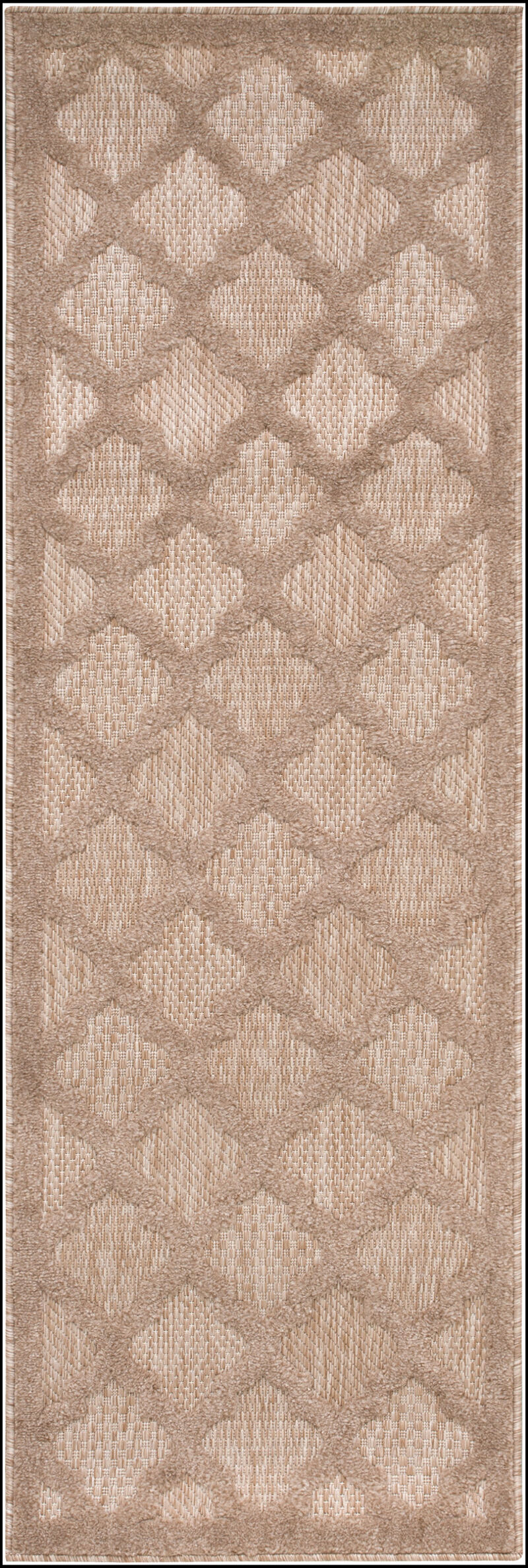 HomeRoots 6' Natural And Beige Geometric Indoor Outdoor Area Rug image number 0