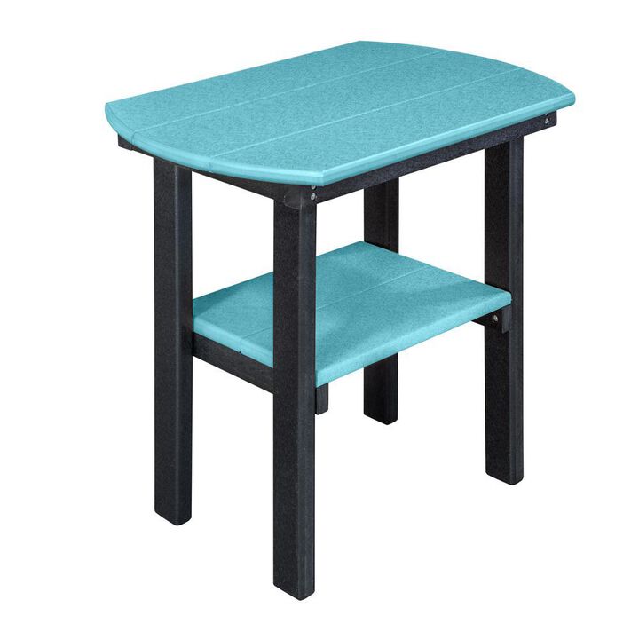 OS Home and Office Model 525ARB Oval End Table in Aruba Blue with a Black Base, Made in the USA