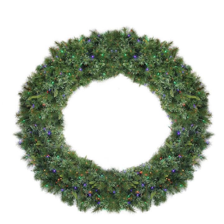 Pre-Lit Ashcroft Cashmere Pine Commercial Artificial Christmas Wreath - 72-Inch  Multi LED Lights