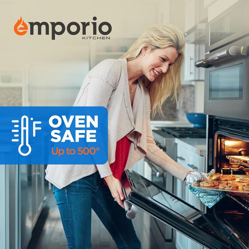 Baking Pan Set - Small, Medium, and Large Aluminum Cookie Sheet Pan (9x13, 10.5x15, 13x18), PFOA, PFOS, PTFE Free, Recipe Booklet Included, Oven Safe, Resist Heat Up To 500&deg;F, Set of 3