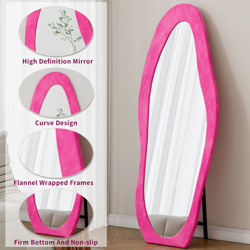 ELEMENT ACE 63 x 24 Inch Full Length Floor Mirror Wall Mountable Irregular Wavy Design Standing Mirror for Bedroom Living Room Dressing Room Cloakroom image number 6