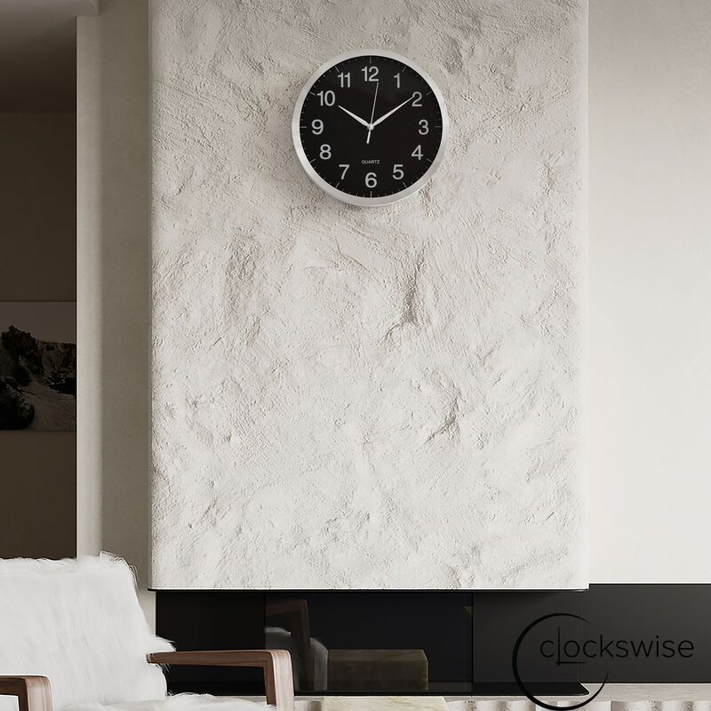 Clockswise 14-in Round Quartz Wall Clock Non-Ticking