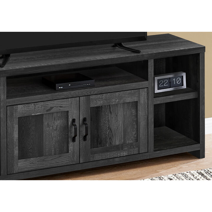 Monarch Specialties I 2743 Tv Stand, 60 Inch, Console, Media Entertainment Center, Storage Cabinet, Living Room, Bedroom, Laminate, Black, Transitional
